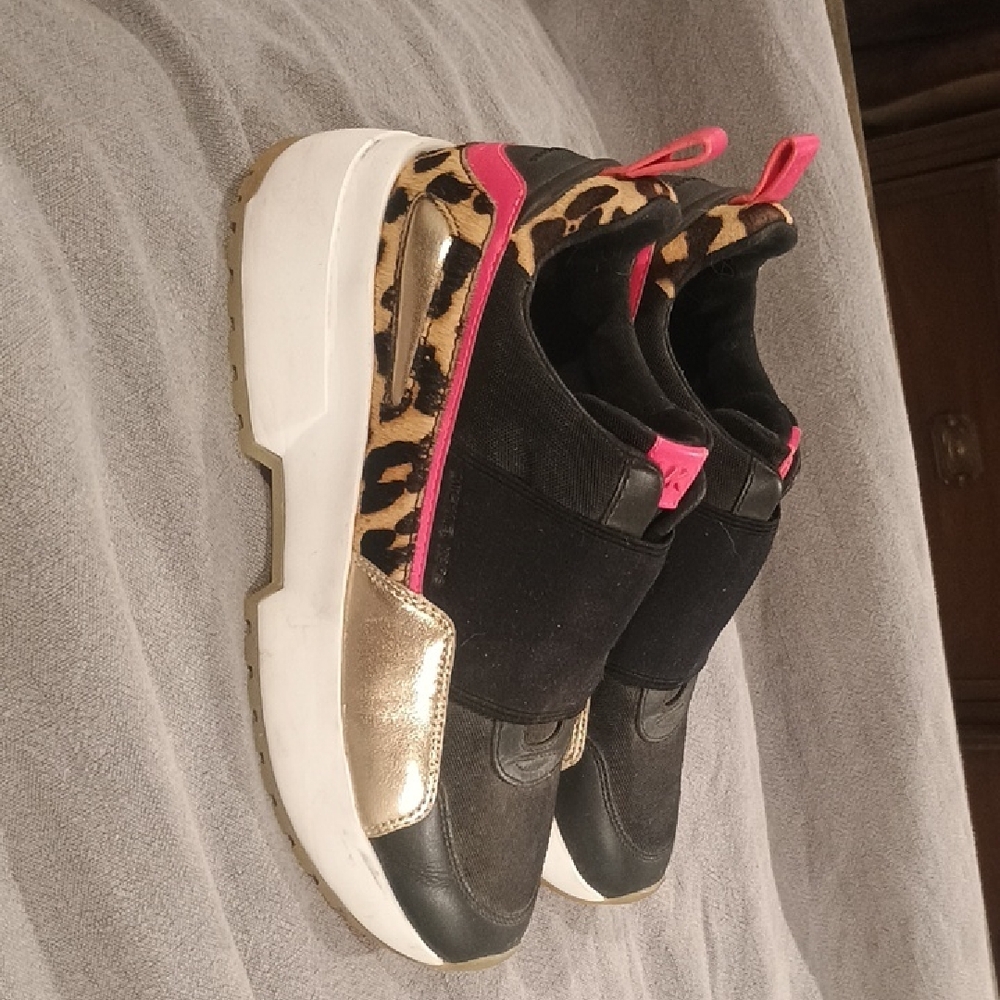 Michael Kors Kids' Sneakers with Leopard and Gold Accents